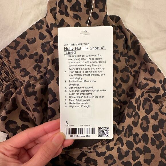 NWT 6 HR 4” Hotty Hot High-Rise Lined Short Brown Leopard Multi Print Size 6 - Picture 3 of 8